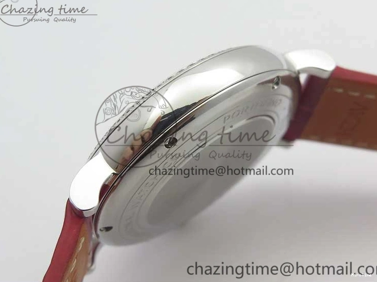 MIROTIME 0317 Portofino Automatic 37 SS M+F 1:1 Best Edition Silver Dial RG Markers on Red Crocodile Strap A Reliable 7154